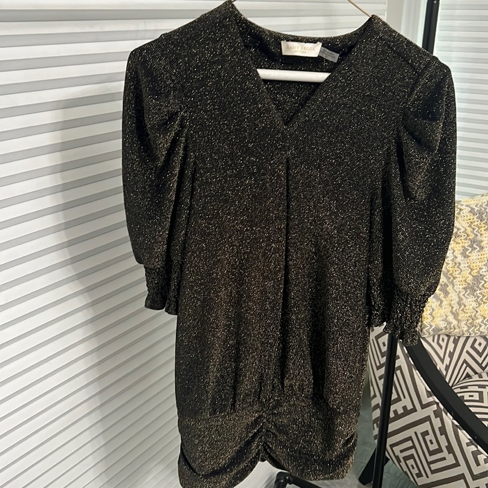 Ramy brook black and metallic top, size small